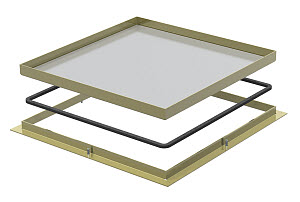 OBO Bettermann Кассетная рамка RK 282x282x10 мм (напольный люк, латунь) 7405844