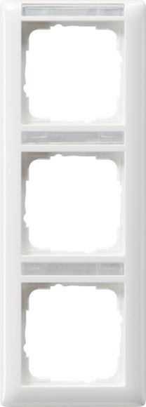 Gira Standard 55 Белый глянцевый Рамка 3-я вертикальная с полем для надписи 110303