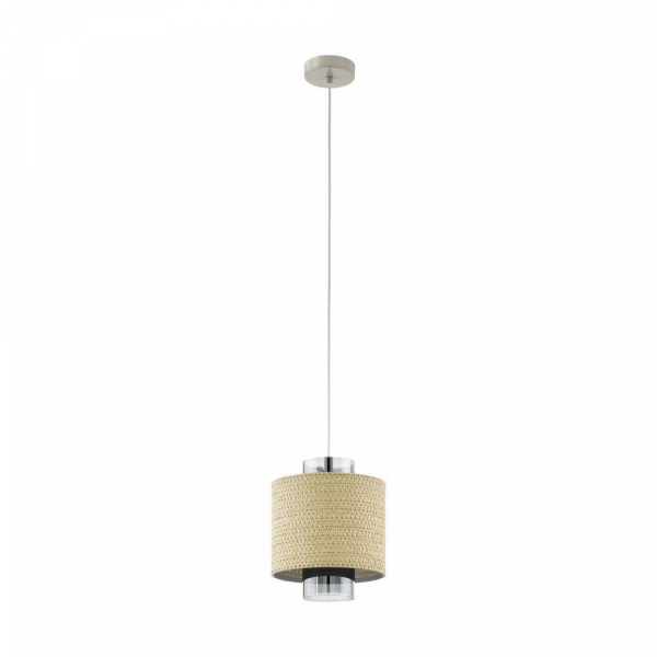 Eglo 43393 Подвес MEDIOUNA, 1х40W(E27), 230, H1100, сталь, бежевый/стекло с напылением, золото, коричневый