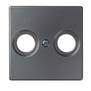 Simon S82 Concept Матовый титан, Накладка для розетки R-TV+SAT с пиктограммой "R-TV SAT" 8200097-096