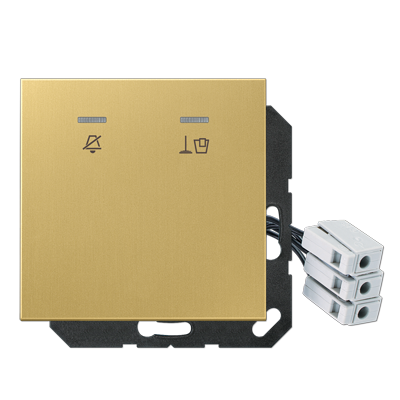 JUNG Накладка для внешнего DND-модуля с LED-лампами, 230 В, латунь Classic MECUKO5M230C