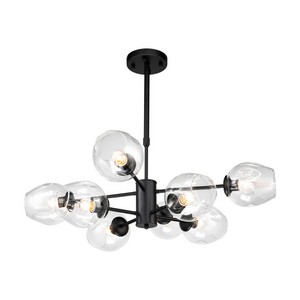 Favourite 2626-8P подвесная люстра Каркас черного цвета, плафоны из прозрачного стекла