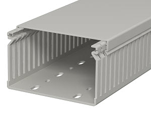 Купить OBO Bettermann Кабель-канал перфорированный распределительный LK4 60x100x2000 мм (перфокороб) ПВХ, серый RAL7030 6178037