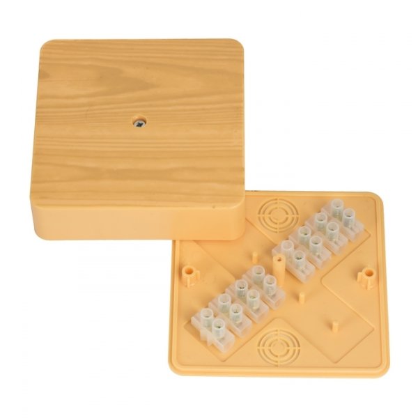 EKF PROxima Коробка разветвительная КМР-030-032кг (100х100х28) с клеммником светлое дерево