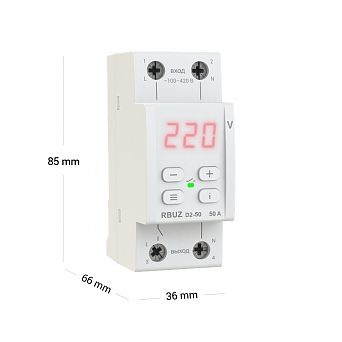 Купить Welrok D2-50 red Реле напряжения 50 А (max 60 A) 11 000 ВА, 3х клеммные