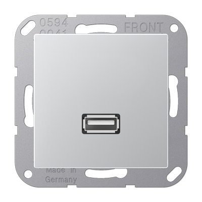 JUNG A 500 Алюминий Накладка/вставка для розетки USB MAA1122AL