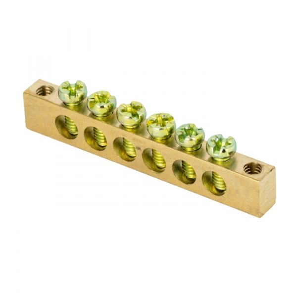 EKF PROxima Шина PEN "ноль-земля" (6х9мм) 6 отверстий латунь крепеж по краям