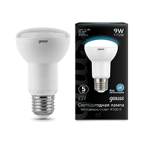 Gauss Лампа R63 9W 700lm 4100K E27 LED 106002209