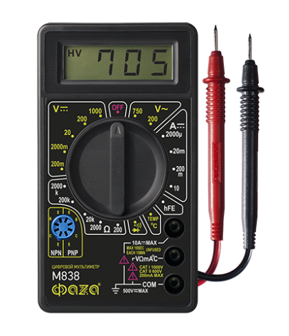 ФАZA Мультиметр Мультиметр цифровой M838 .5000452