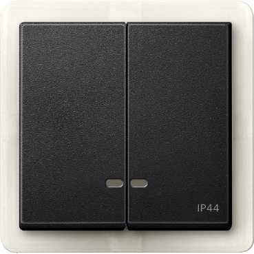 Купить SE Merten SM Антрацит Две клавиши с окошком для световой индикации IP44 MTN3424-0414