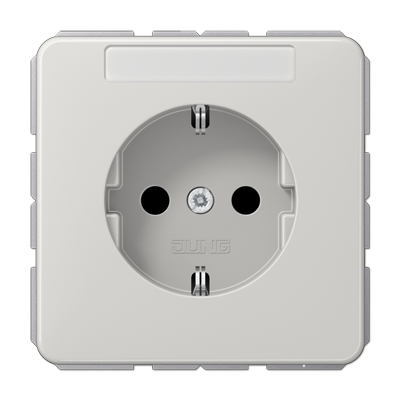 JUNG Штепсельная розетка SCHUKO 16A 250V~ ударопрочная, с полем для надписи светло-серая CD1520BFNALG