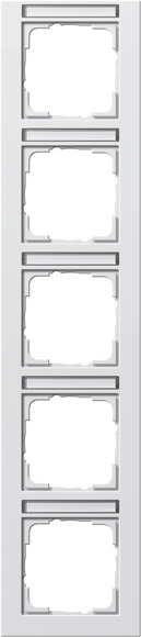 Gira E2 Белый матовый Рамка 5-ая вертикальная с полем для надписи 111522