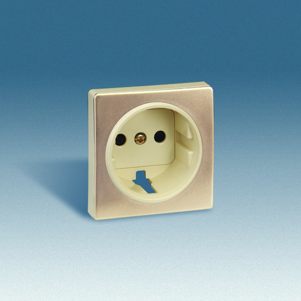 Simon 82 Слоновая кость/Шампань Накладка розетки 1-ая с/з 82041-64