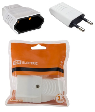 Купить TDM Кабельная розетка 2П 10А 250B (под евровилку CEE 7/16) с з/ш прямой вывод кабеля белая SQ1806-0091