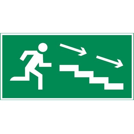 Varton пиктограмма "ПО ЛЕСТНИЦЕ ВНИЗ ВПРАВО" 400х200мм для аварийно-эвакуационного светильника Vault V5-EM03-60.013.037