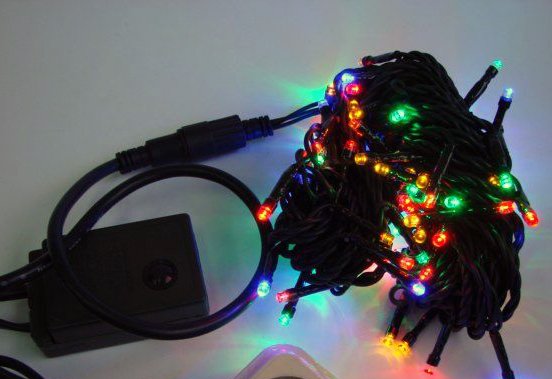 Купить NEON-NIGHT Гирлянда "Твинкл Лайт" 10 м, темно-зеленый ПВХ, 80 LED, цвет мультиколор 303-049