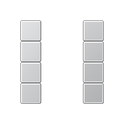 JUNG комплект накладок 4гр алюминий A504TSAAL