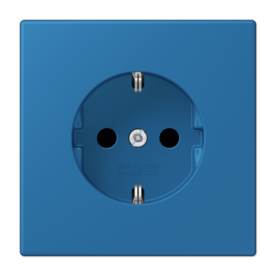 JUNG LS 990 Bleu ceruleen 31(32030) Розетка с/з с защитными шторками, безвинт. зажим LC1520KI32030