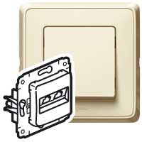 Legrand Cariva Крем Блок Выключатель 1-клав + Выключатель 2-х клав + Розетка с/з 773744