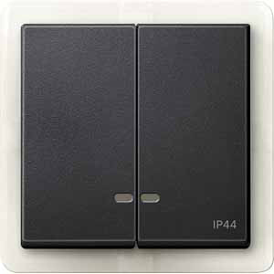 Купить SE Merten SM Антрацит Две клавиши с окошком для световой индикации IP44 MTN3424-0414