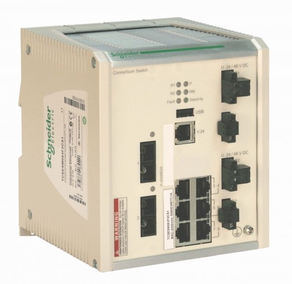 SE Contactors K Коммутатор Connexium 6TX/2FXSM (6 RJ45,1 медь, 2 опт одномод,10/100 Mbit, покр) TCSESM063F2CS1C