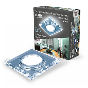 Gauss Светильник Backlight BL062 Квадрат. Кристалл/Хром, Gu5.3, LED 4100K