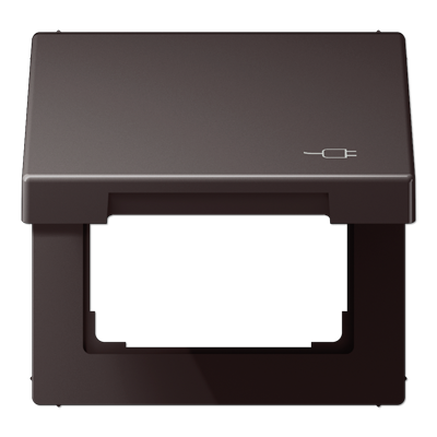 JUNG Рамка с подпружиненной крышкой для механизмов 50*50, с символом "Вилка", Dark AL2990KLSOCD