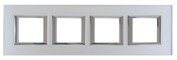 BT Axolute Матовое стекло Рамка 2+2+2+2 мод прямоугольная (надпись горизонтально) HA4802M4HVSA