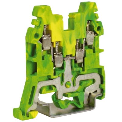 DKC CBE.2, зажим для заземления желт.зелен 2,5 кв.мм 2 ввод/2вывода