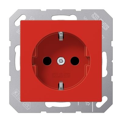 JUNG SCHUKO Красный Розетка штепсельная 16A 250V, термопласт A1520BFRT