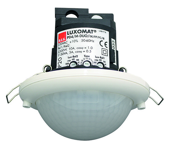 BEG Белый Датчик присутствия потолочный 360°, двухканальный, диаметр действия 24м IP20 92251