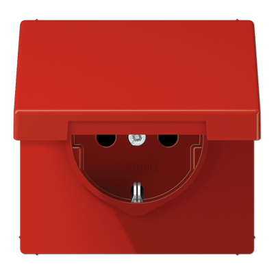 JUNG SCHUKO розетка с защитой от детей и крышкой, красный LS1520BFKIKLRT