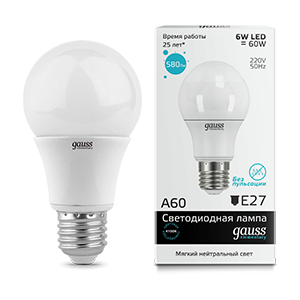 Gauss Лампа LED Elementary A60 E27 6W 220V 4100K 23226