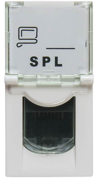 SPL Розетка RJ 45 Mosaic категория 5е UTP 1 модуль белая (076551 - SPL - 200006)