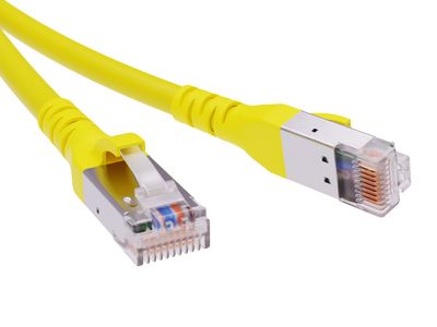 DKC Патч-корд экранированный  CAT6A S/FTP 4х2, LSZH, желтый, 10.0м RN6ASF4500YL