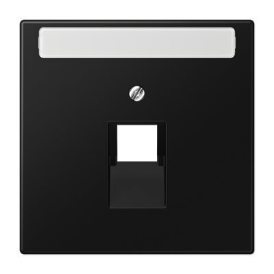 JUNG LS 990 Черный матовый Плата для одного модуля с полем для надписи, фиксация винтом LS969-1NAUASWM