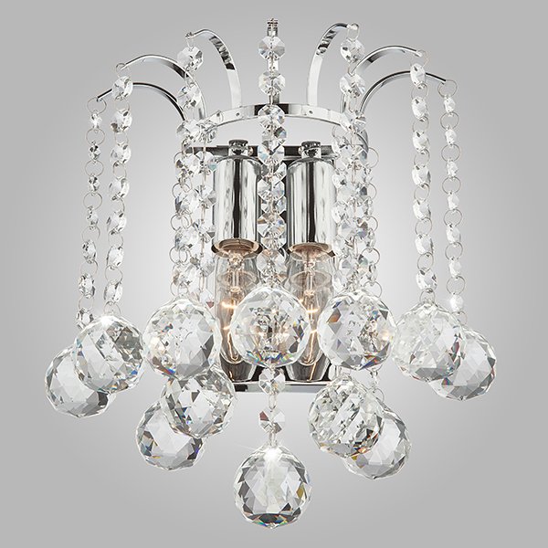 Eurosvet Бра с хрусталем 3299/2 хром прозрачный хрусталь 00000079831