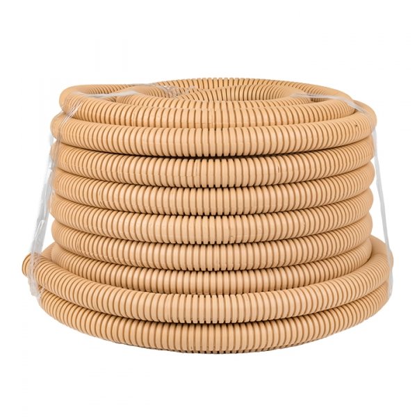 EKF PROxima Труба гофр. ПВХ Plast с зондом под светлое дерево d25мм (25м.)