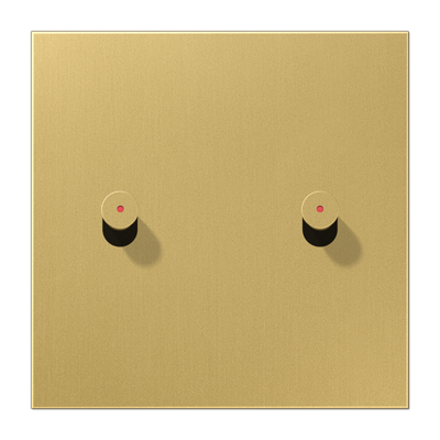 JUNG Центральная плата, 1 пост, 2 тумблера, конус с окошком металлическое исполнение латунь классик серия LS ME12-5KOCK25