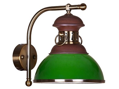 VELANTE 318-501-01 Бра Бронза/Зеленый E27 1*60W