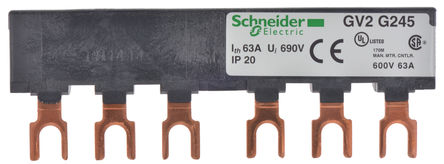 Купить SE GV2 Комплект трехполюсных шин 63А 2х45мм GV2G245