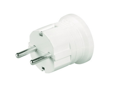 DKC Вилка кабельная, бытовая с центральным вводом кабеля. Белая. IP20 16А 2P+E 230В