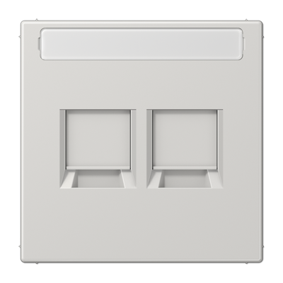 JUNG Плата (фиксация защёлкиванием) для двух модулей с полем для надписи термопласт светло-серый LS1969-2NAWELG