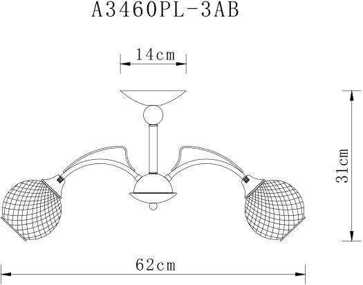 Купить Arte Lamp A3461PL-3AB Люстра потолочная