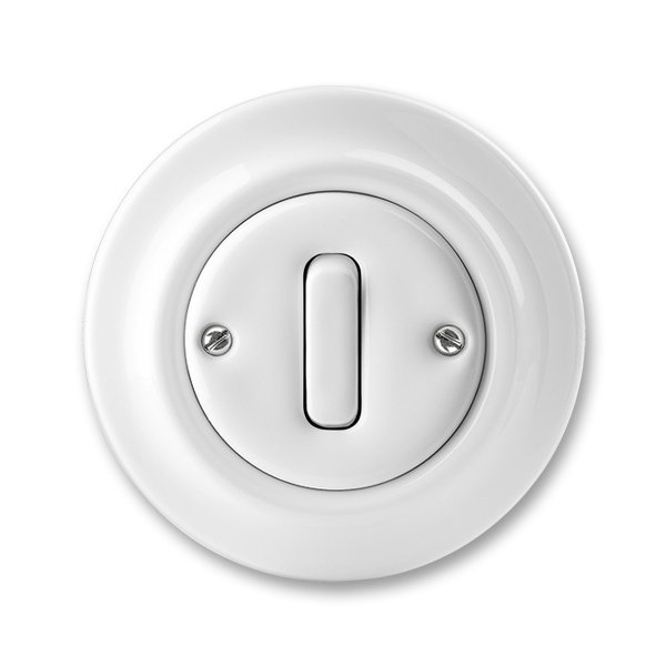 ABB Decento Белый фарфор Переключатель одноклавишный 2CHK590634C4300