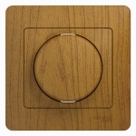 Купить Systeme Electric Glossa Дерево Дуб Светорегулятор (диммер) поворотный, 300Вт (в сборе с рамкой)