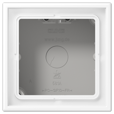 JUNG LS 990 Белый матовый Коробка накладного монтажа 1 пост, с встроенной рамкой LS581AWWM