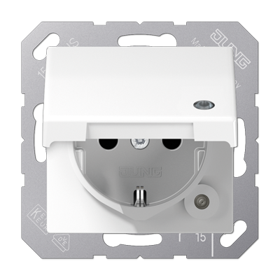 JUNG SCHUKO розетка с крышкой, белый ABAS1520KLKOWW