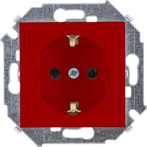 Купить Simon 15 Красная Розетка с/з, 16А, 250В, винт.зажим 1591432-037