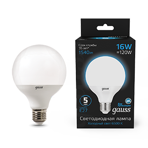 Gauss Лампа G95 16W 1400lm 6500K E27 LED 105102316